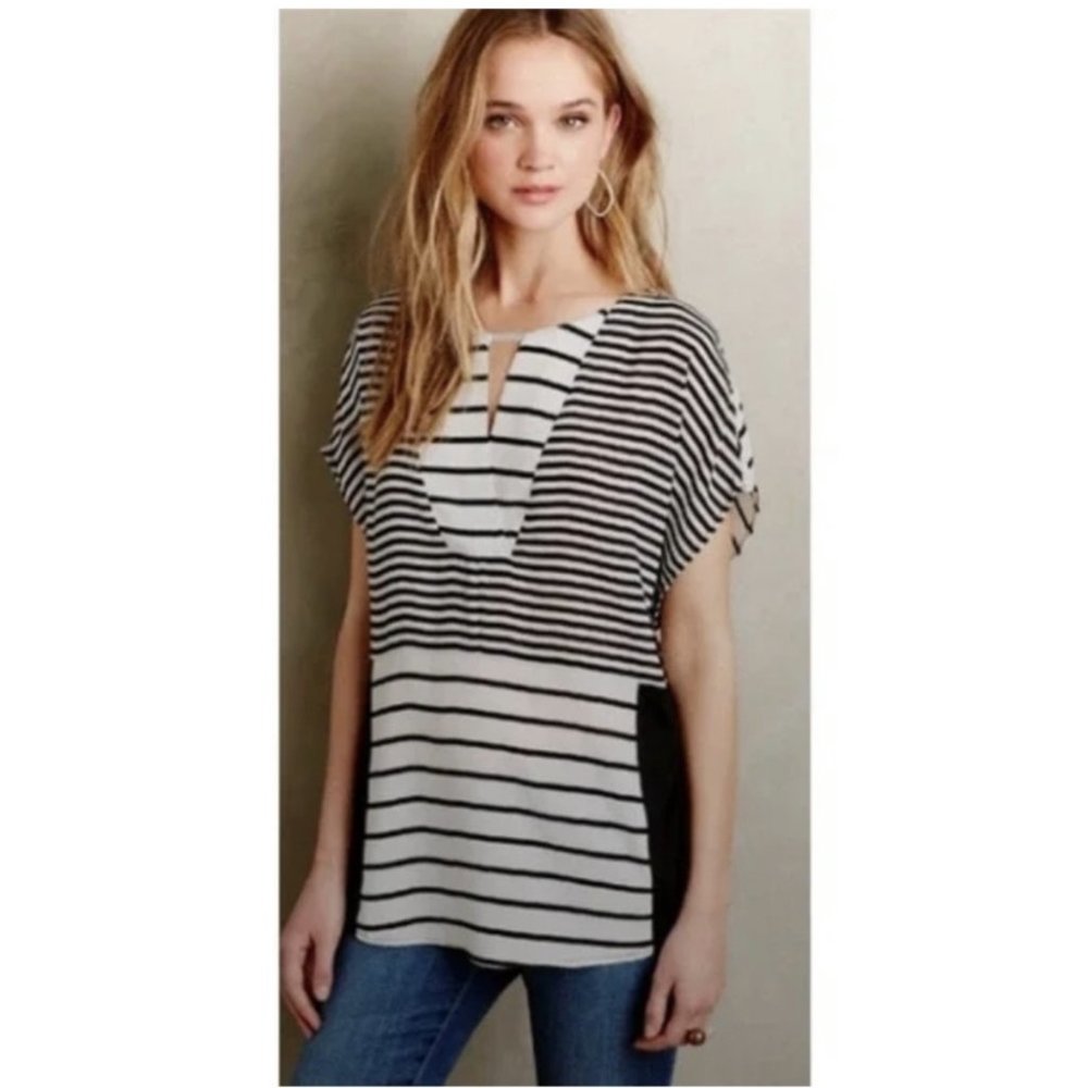 Anthropologie - One September Size Medium Black and White Blouse